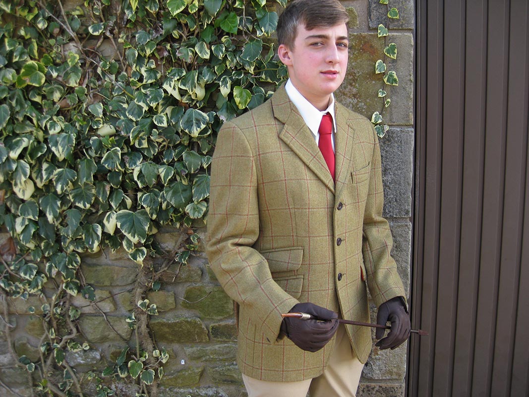 mustard tweed show jacket